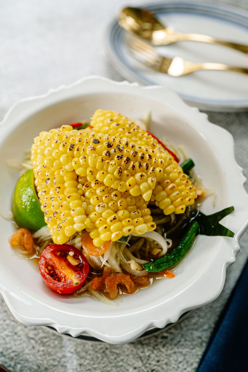 Grilled Sweet Corn & Papaya Salad